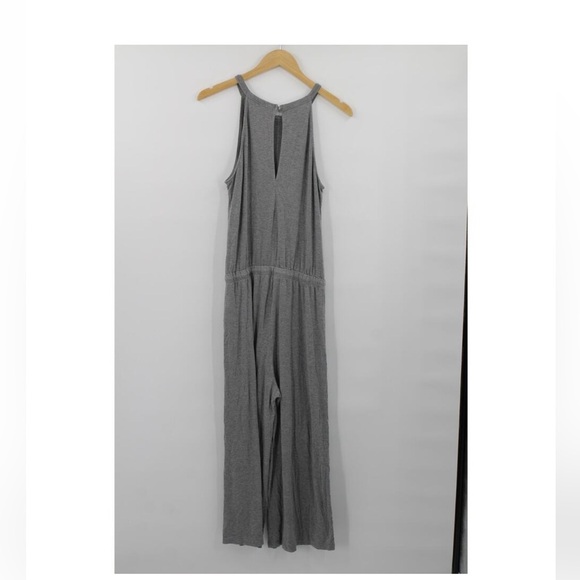 GAP jumpsuit sleeveless wide leg drawstring waist viscose gray medium - Picture 2 of 8